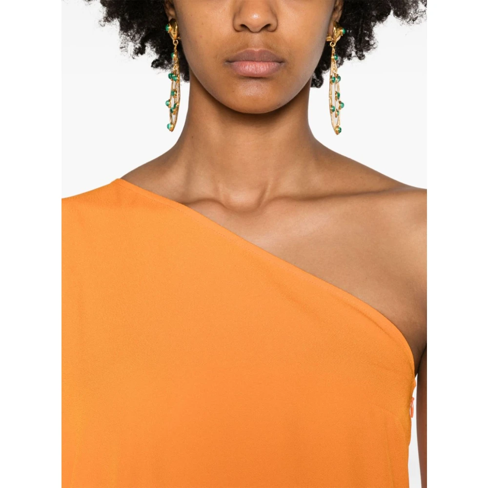 Taller Marmo Oranje One-Shoulder Franje Jurk Orange Dames