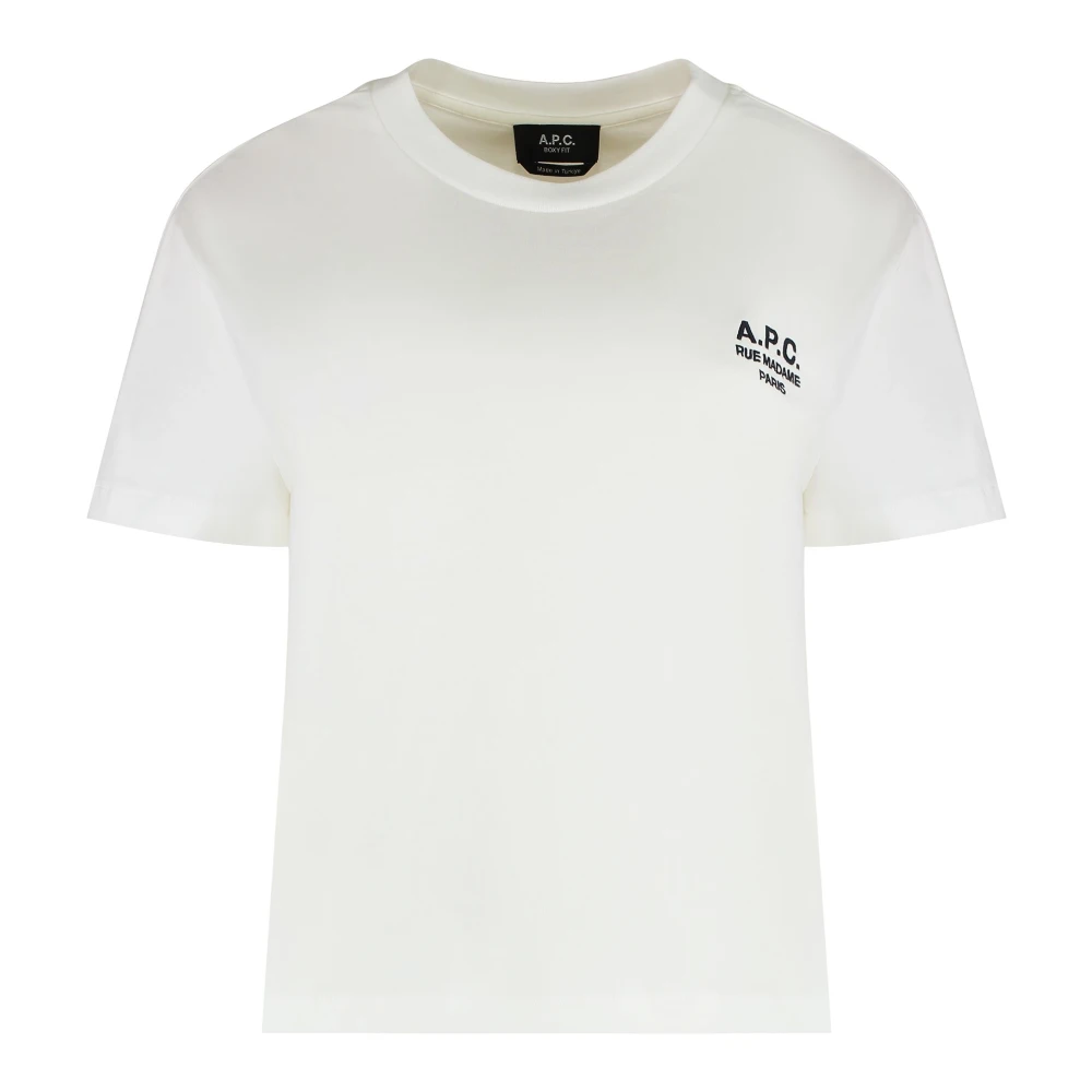 A.p.c. Katoenen Crew-Neck T-Shirt Boxy Fit White Dames