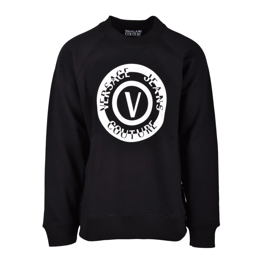 Versace Jeans Couture Katoenen sweatshirt met unieke stijl Black Heren
