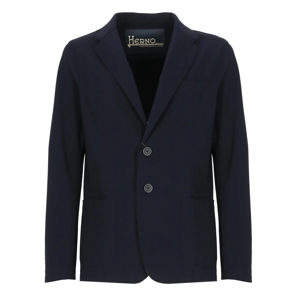 Herno Men's Blue Scuba Jacket Peak Lapel - Blazers - Xl - Jackets