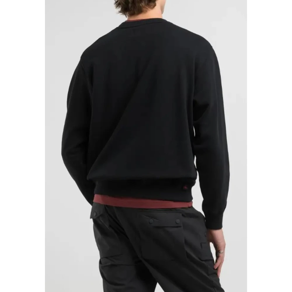 Replay Regular Fit katoenen sweatshirt met print op de voorkant Black Heren