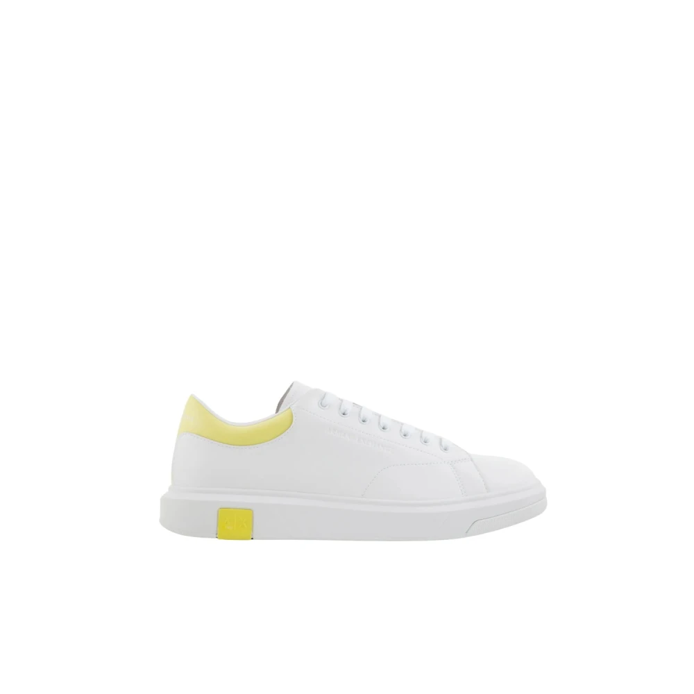 Armani Exchange Men's White Shoes, Male,, Stylish Trainers Size 8 Uk