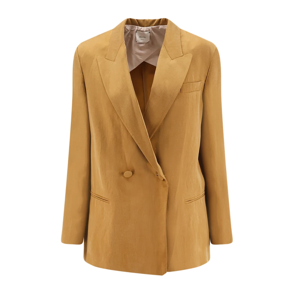 Alysi Brown Double-Breasted Blazer - Female - Blazers - M - Jackets