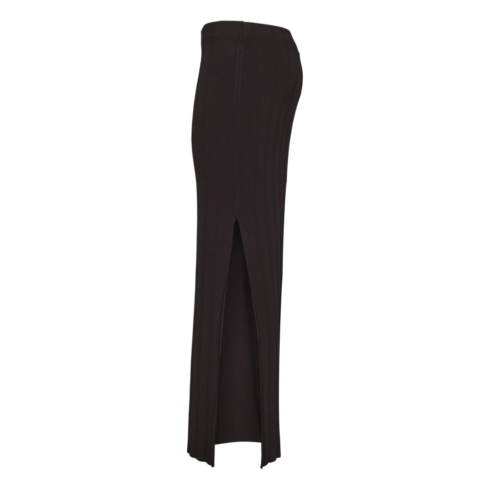 Remain Birger Christensen Bruine Geribbelde Gebreide Midi Potloodrok Brown Dames