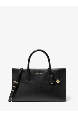 Scarlett Läder Satchel med Guldtonad Hårdvara