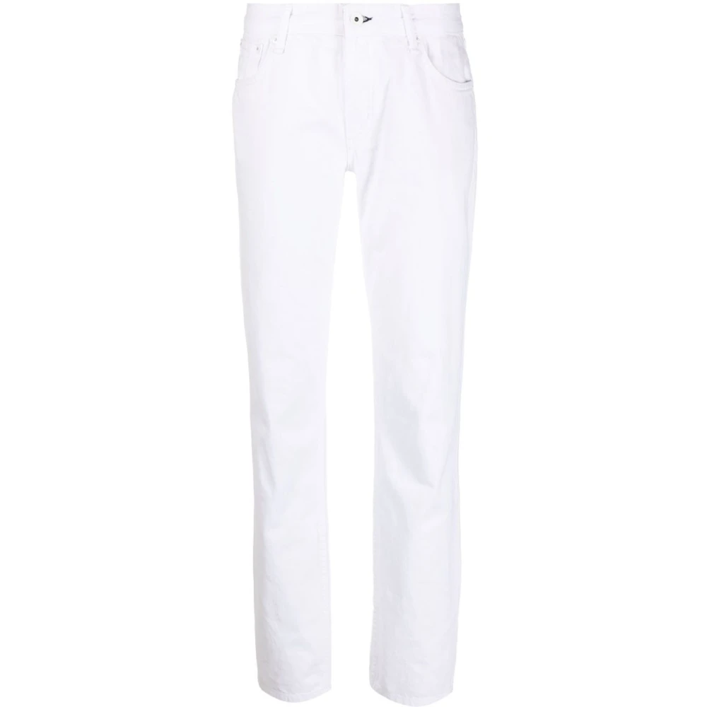 Rag & Bone Blå Straight Jeans Piper Low-Rise White, Dam