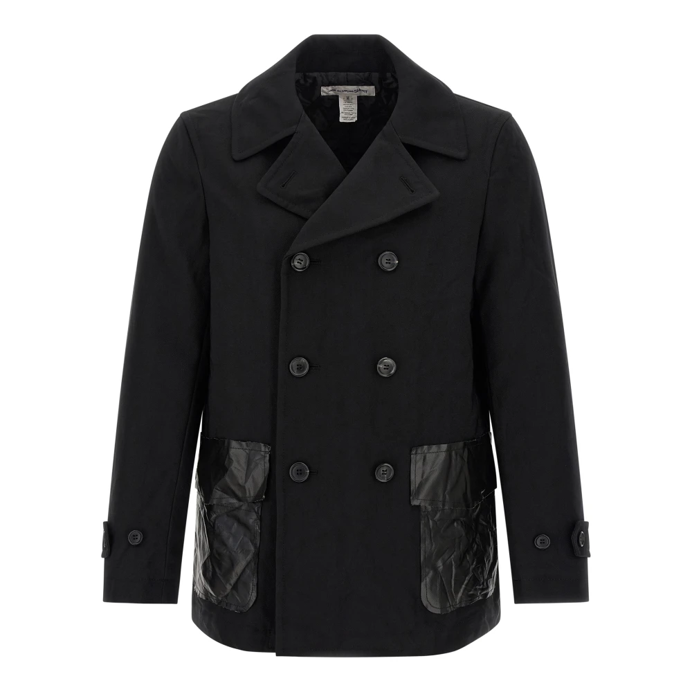 Comme Des Garçons Men's Black Double-Breasted Caban - Double-Breasted Coats - M - Coats