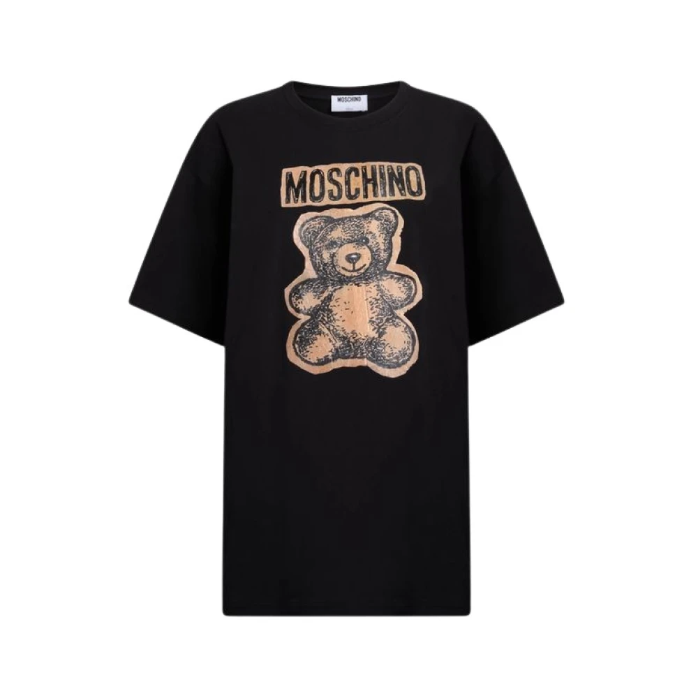 Moschino Unisex Black T-Shirts, Xl, Teddy Bear Cotton Jersey T-Shirt