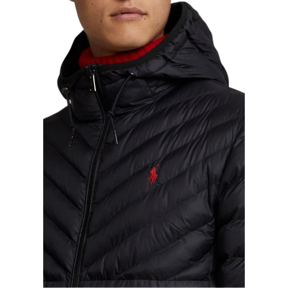 Polo Ralph Lauren Zwarte Chevron Geïsoleerde Bomberjas Black Heren
