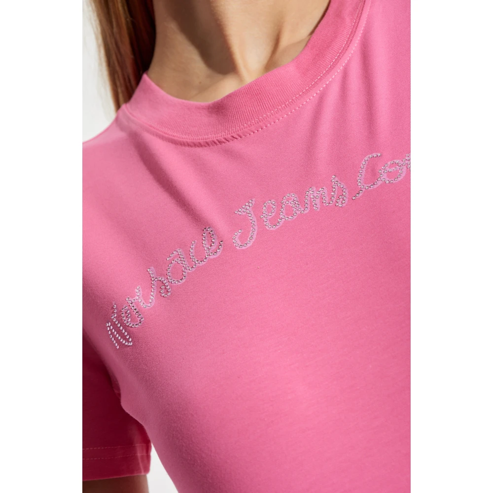 Versace Jeans Couture T-shirt met logo Pink Dames