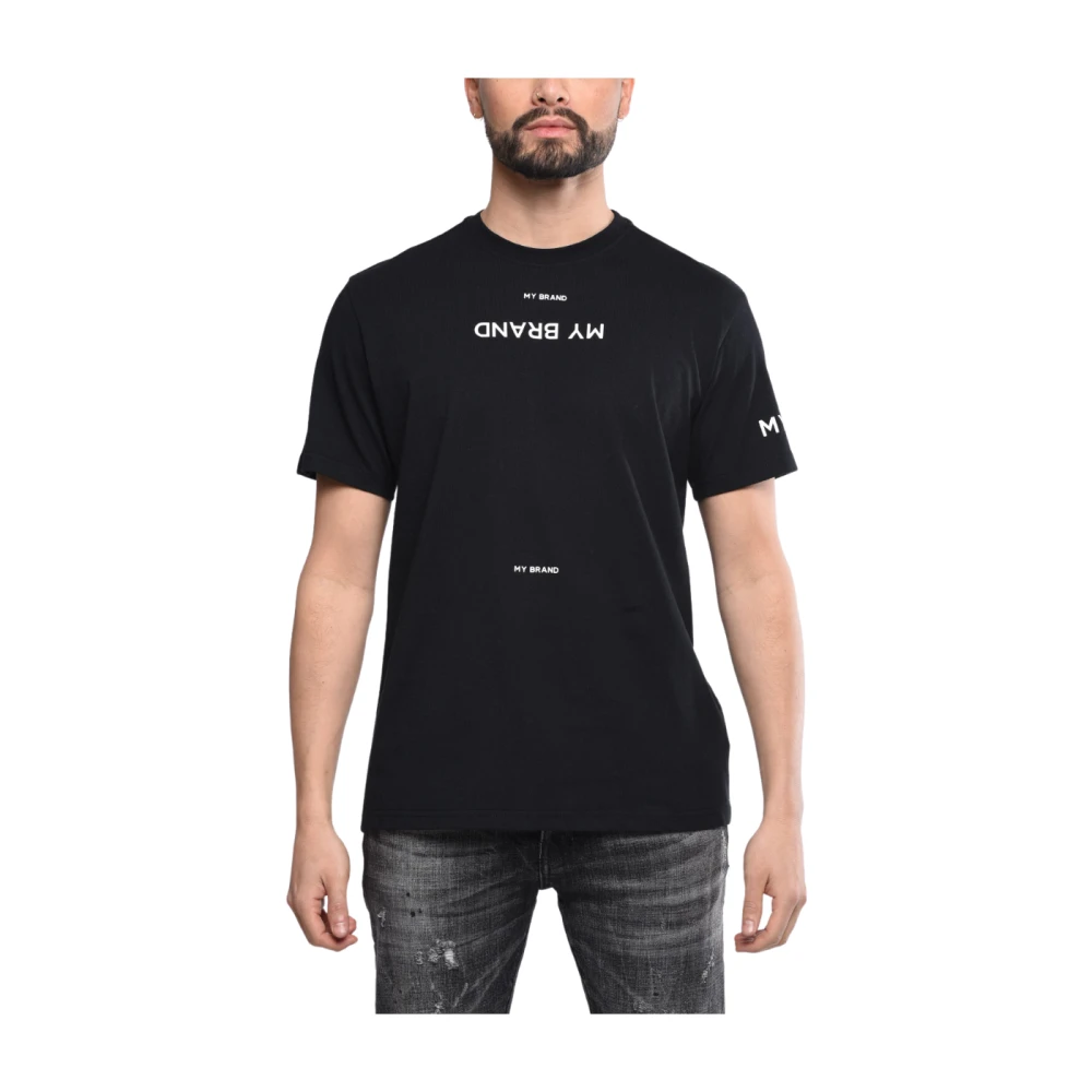 My Brand Multibranding T-Shirt Zwart Wit Black Heren