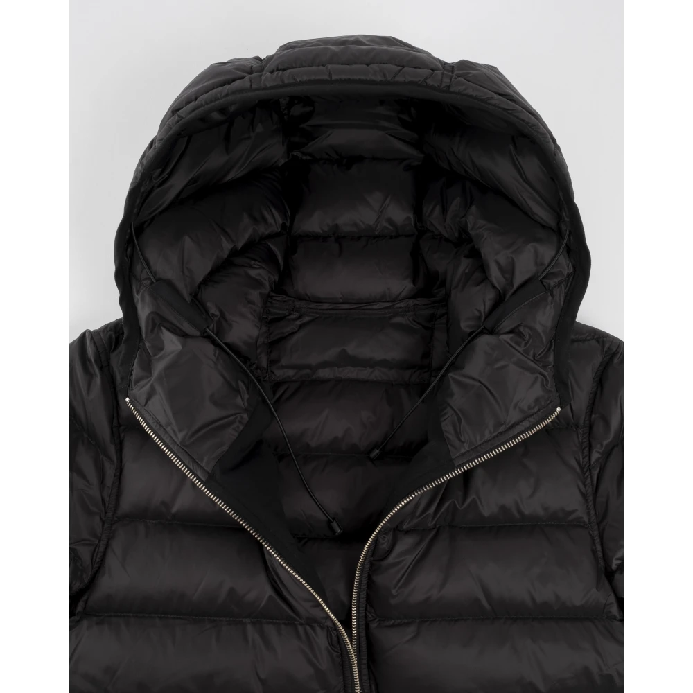 Ten C Gewatteerd Dons Hoodie met Zakken Black Heren