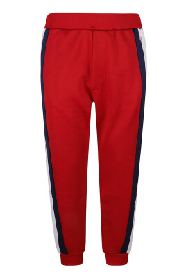 red-pants-with-elastic-waistband-and-stripes