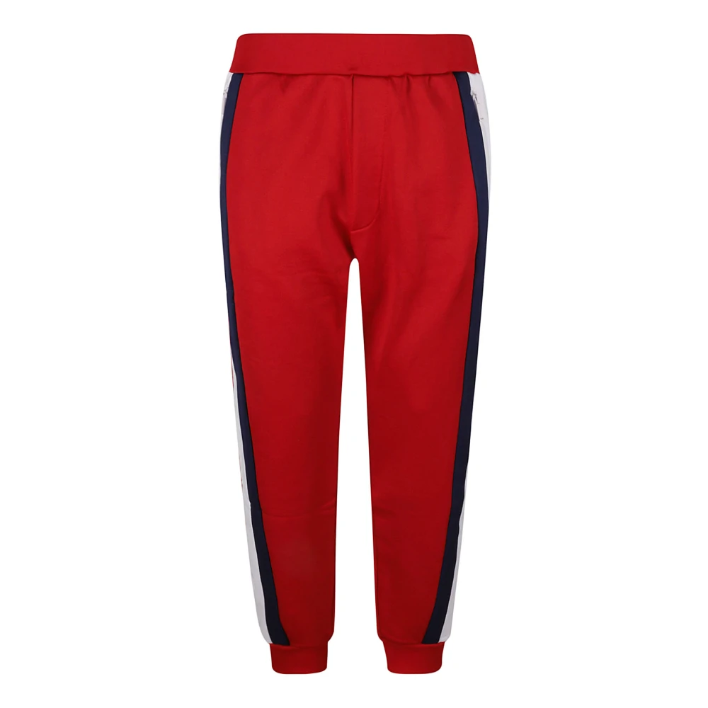 Dsquared2 Rode broek met elastische tailleband en strepen Red Heren