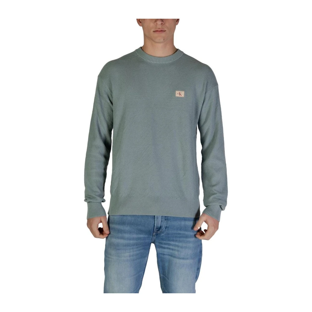 Calvin Klein Jeans Groene Katoenmix Trui met Details Green Heren