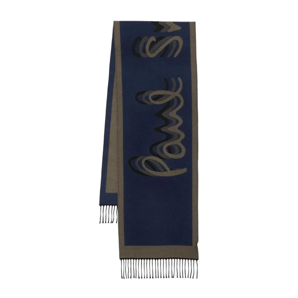 Paul Smith Herr Blå Accessoarer One Size, Signature Logo Scarf