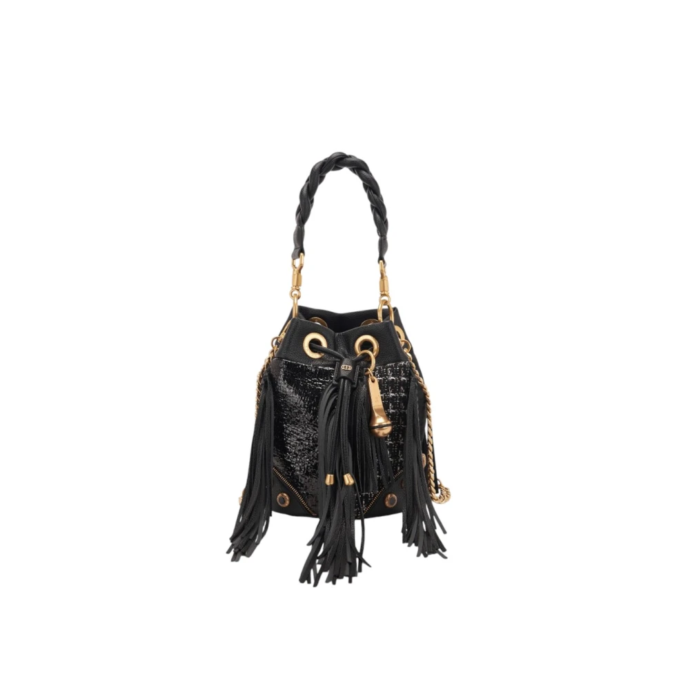 La Carrie Stijlvolle Leren Tas Black Dames
