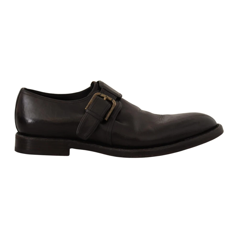 Dolce & Gabbana Vintage Leren Veterschoenen met Monniksband Black Heren
