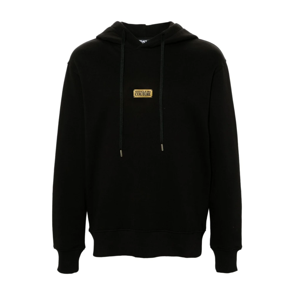 Versace Jeans Couture Zwarte hoodie met gouden logo Black Heren