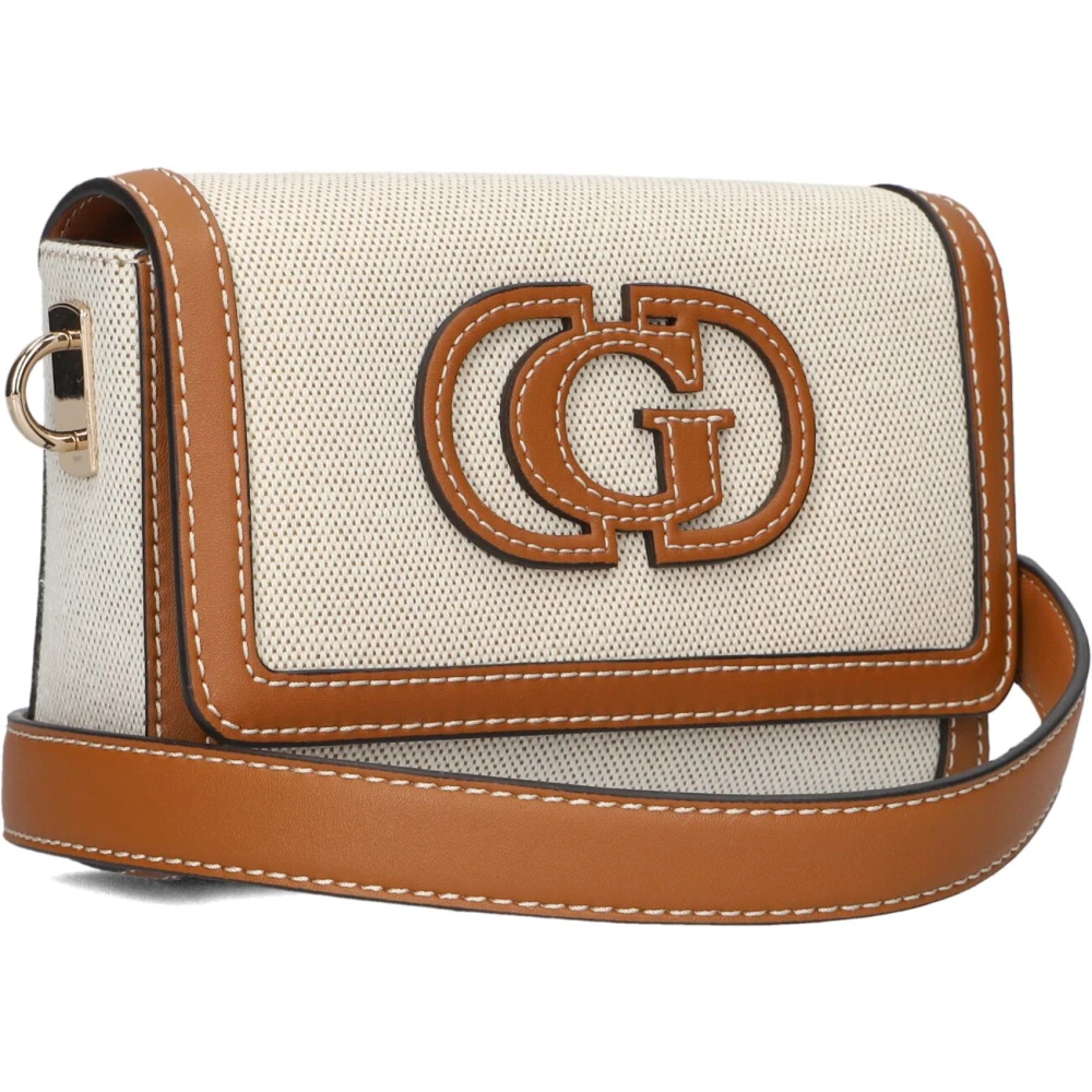 Guess Elegante Sabina Flap Schoudertas Beige Dames