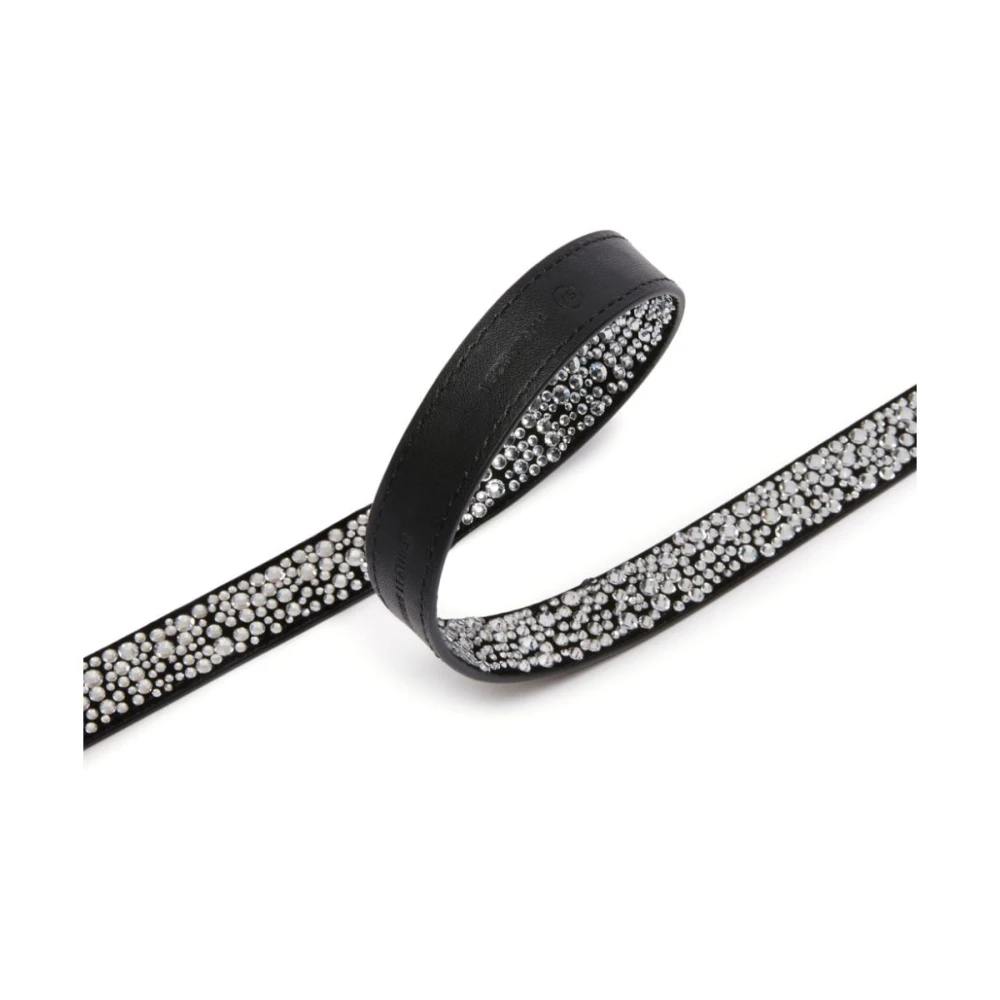 pinko Zwart Suède Riem met Strass Detail Black Dames