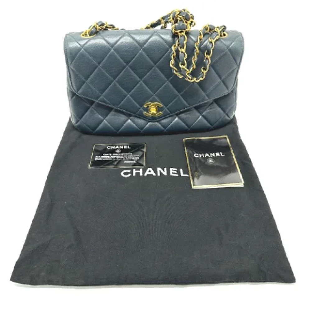 Chanel Vintage Pre-owned Leather chanel-bags Blue Dames