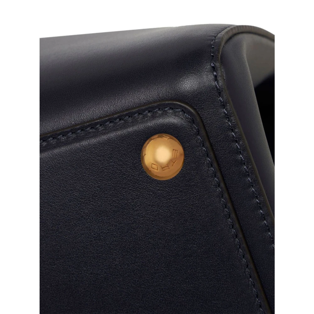 ETRO Zwarte leren schoudertas met metalen sluiting Black Dames