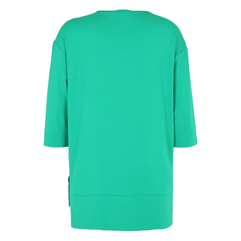 Doris S Casual lang shirt met groene hanger Green Dames