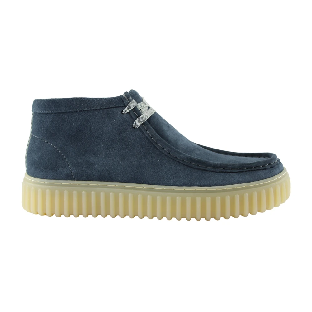 Clarks Men's Blue Stylish Suede Lace-Up Boots