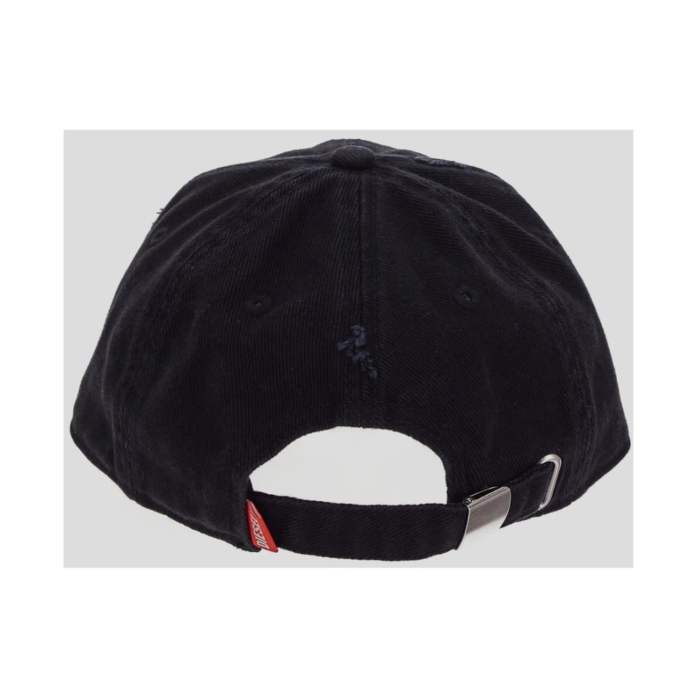 Diesel Katoenen Logo Hoed Black Heren