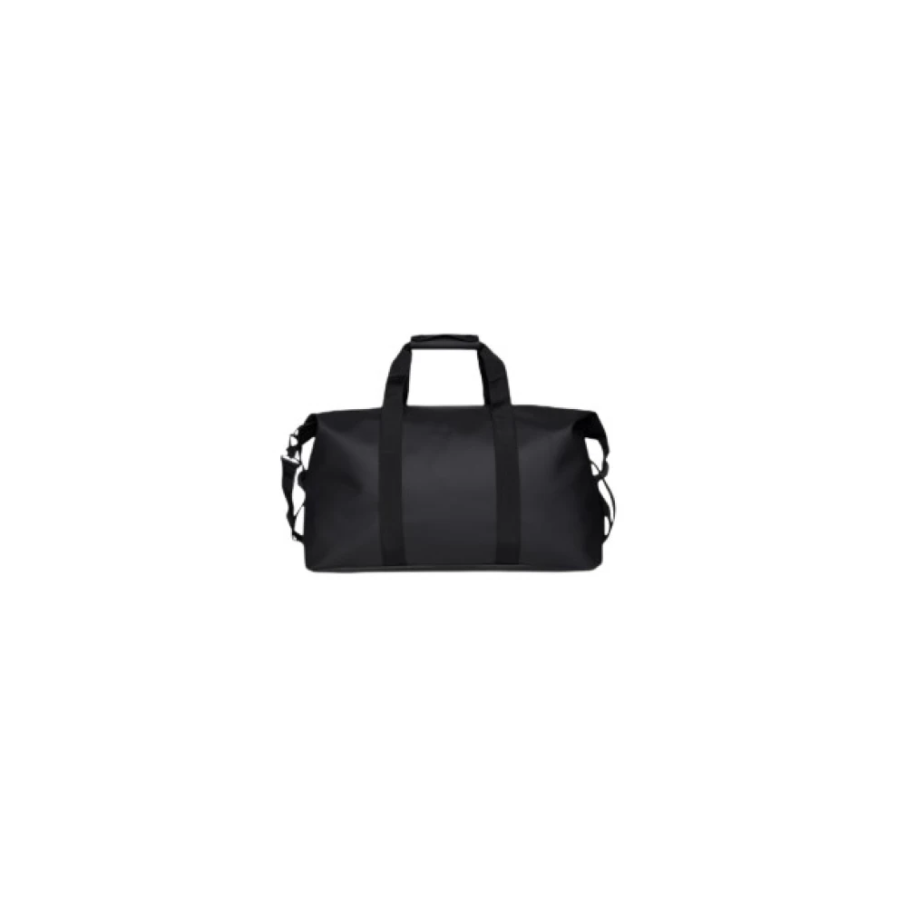 Rains Unisex Black Weekend Bags, One Size, Weekend Bag