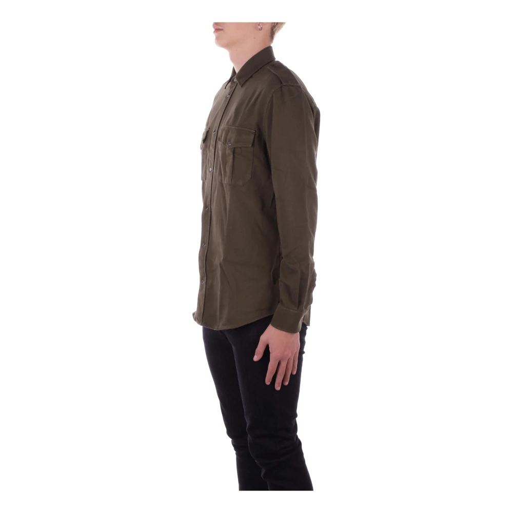 Dondup Groen Logo Shirt met Clip Zakken Green Heren
