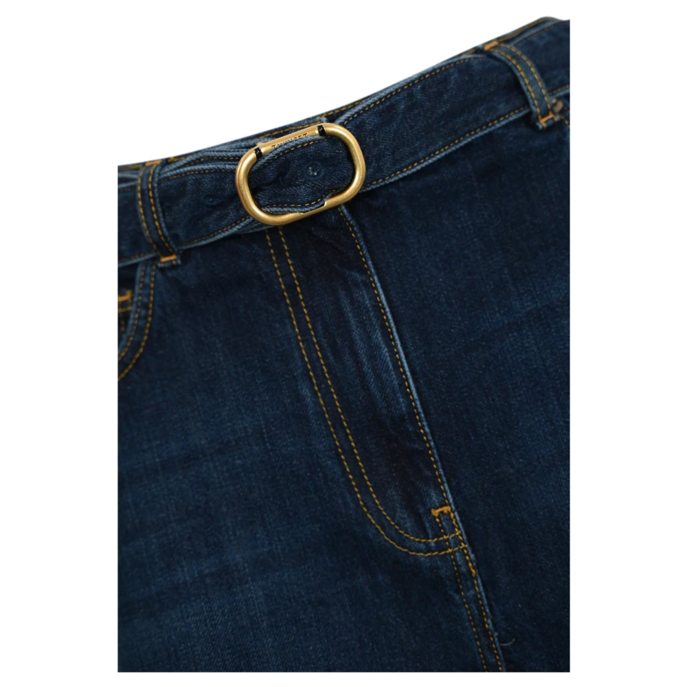 Twinset Denim Cropped Broek met Riem Blue Dames