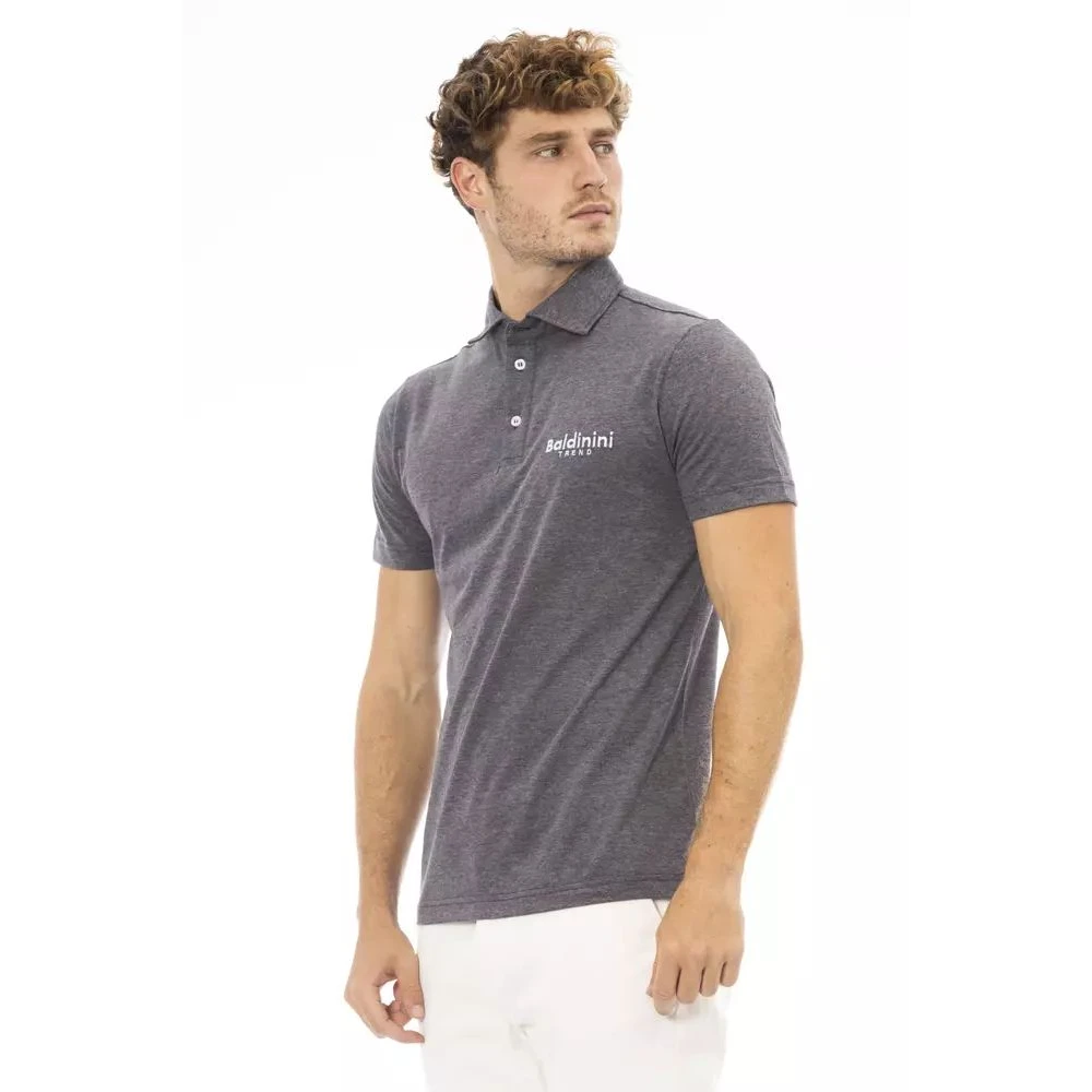 Baldinini Elegant Grijs Katoenen Poloshirt Gray Heren