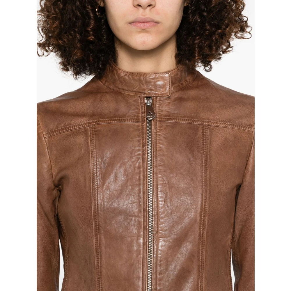 Peuterey Bruine Ritsjas Logo Patch Brown Dames