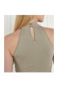 robe-moulante-col-montant-vert