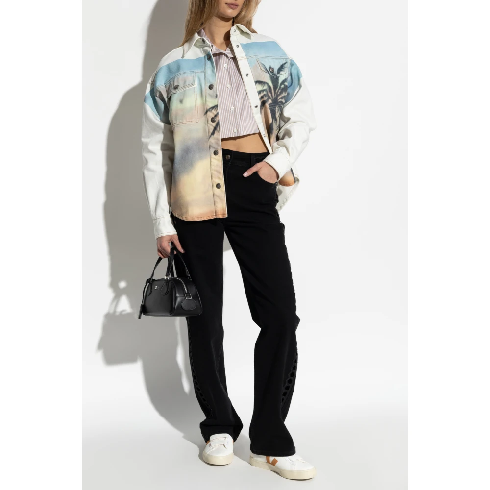 Palm Angels Shirt met gestreept patroon Beige Dames