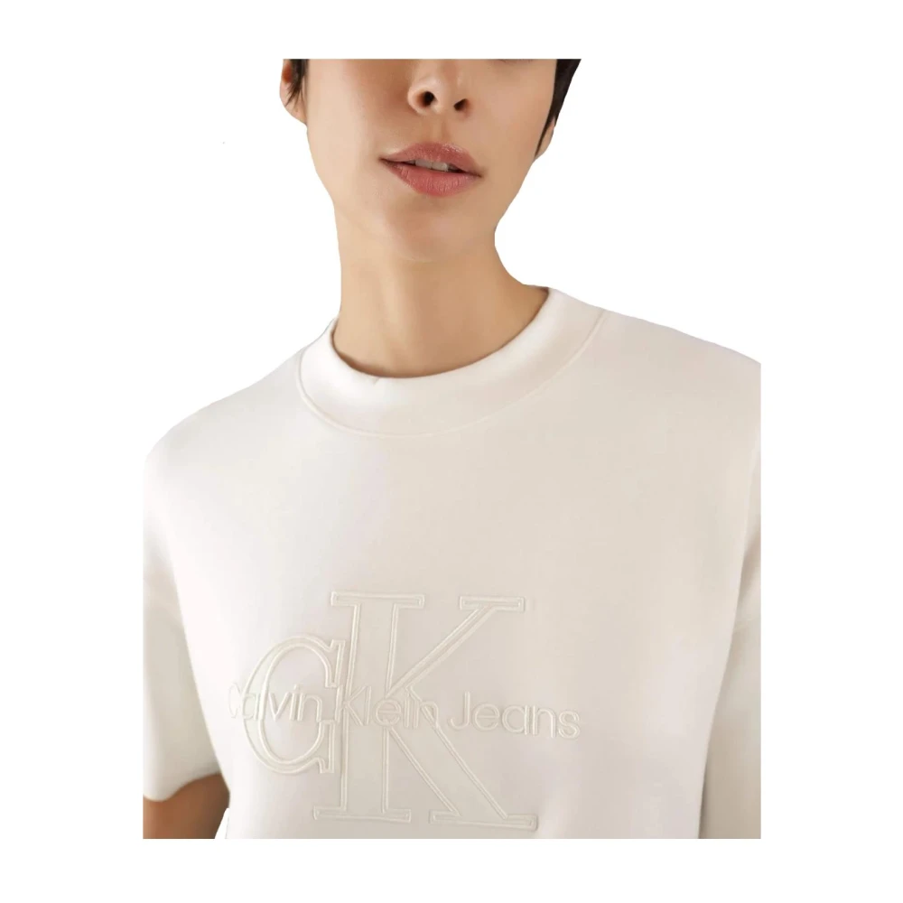 Calvin Klein Premium Scuba T-shirt White Dames