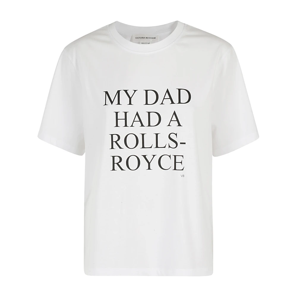 Victoria Beckham Vintage Auto Slogan Tee White Dames