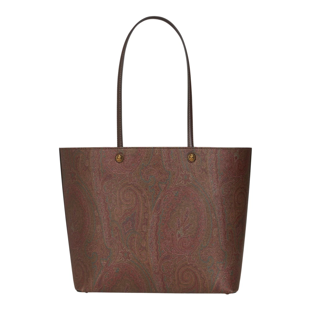 ETRO Iconische Jacquard Paisley Handtas met Leren Details Brown Dames