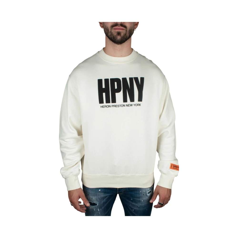 Heron Preston Witte Katoenen Sweatshirt met Hpny Logo White Heren