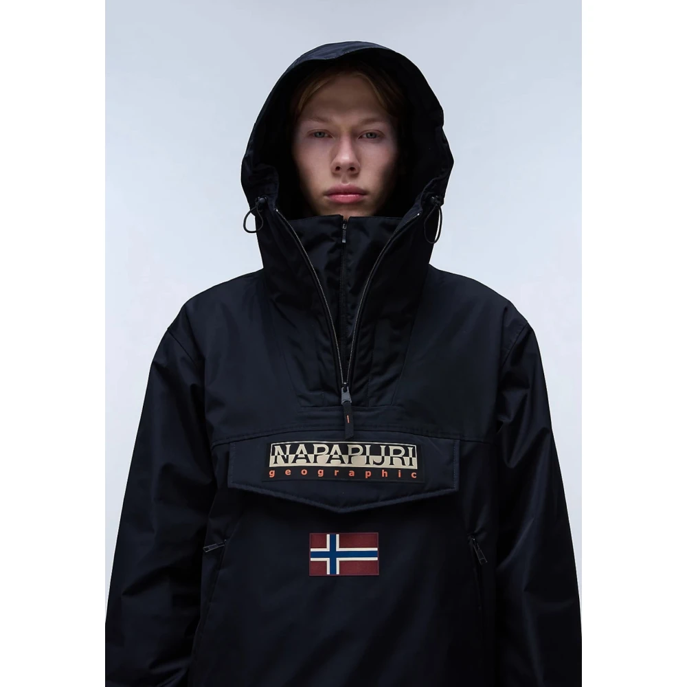 Napapijri Zwarte Rainforest Next Anorak Jas Black Heren