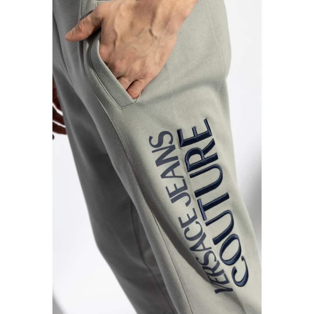 Versace Jeans Couture Sweatpants met logo Gray Heren
