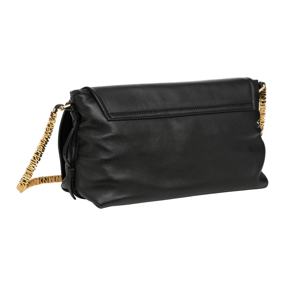 Moschino Stijlvolle Schoudertas met Letters Black Dames