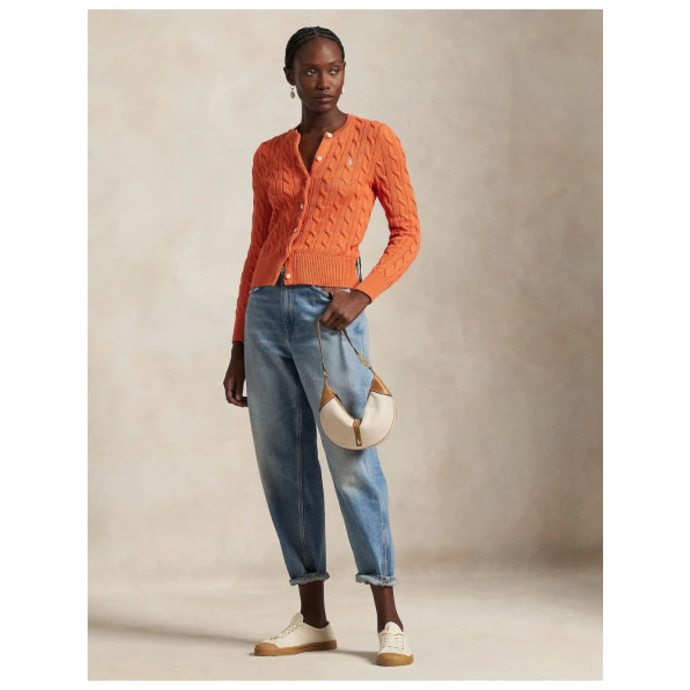 Polo Ralph Lauren Gebreide Cardigan met Iconisch Motief Orange Dames