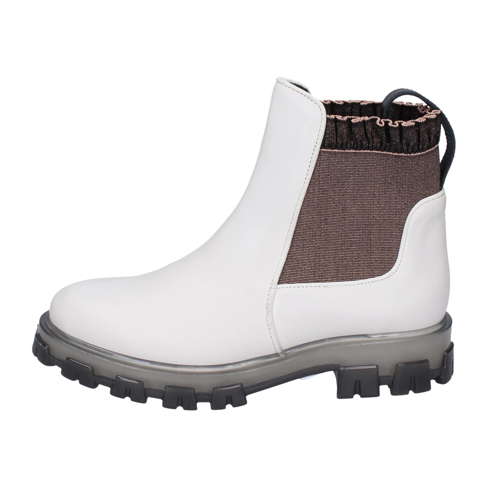 Stokton Women's White Leather Ankle Boots For - Chelsea Boots - 4 Uk - Shoes