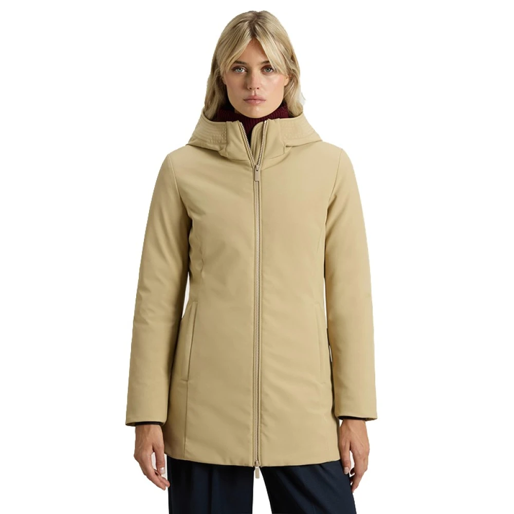 Woolrich Beige Winter Jackets, Female, L, New Firth Down Parka