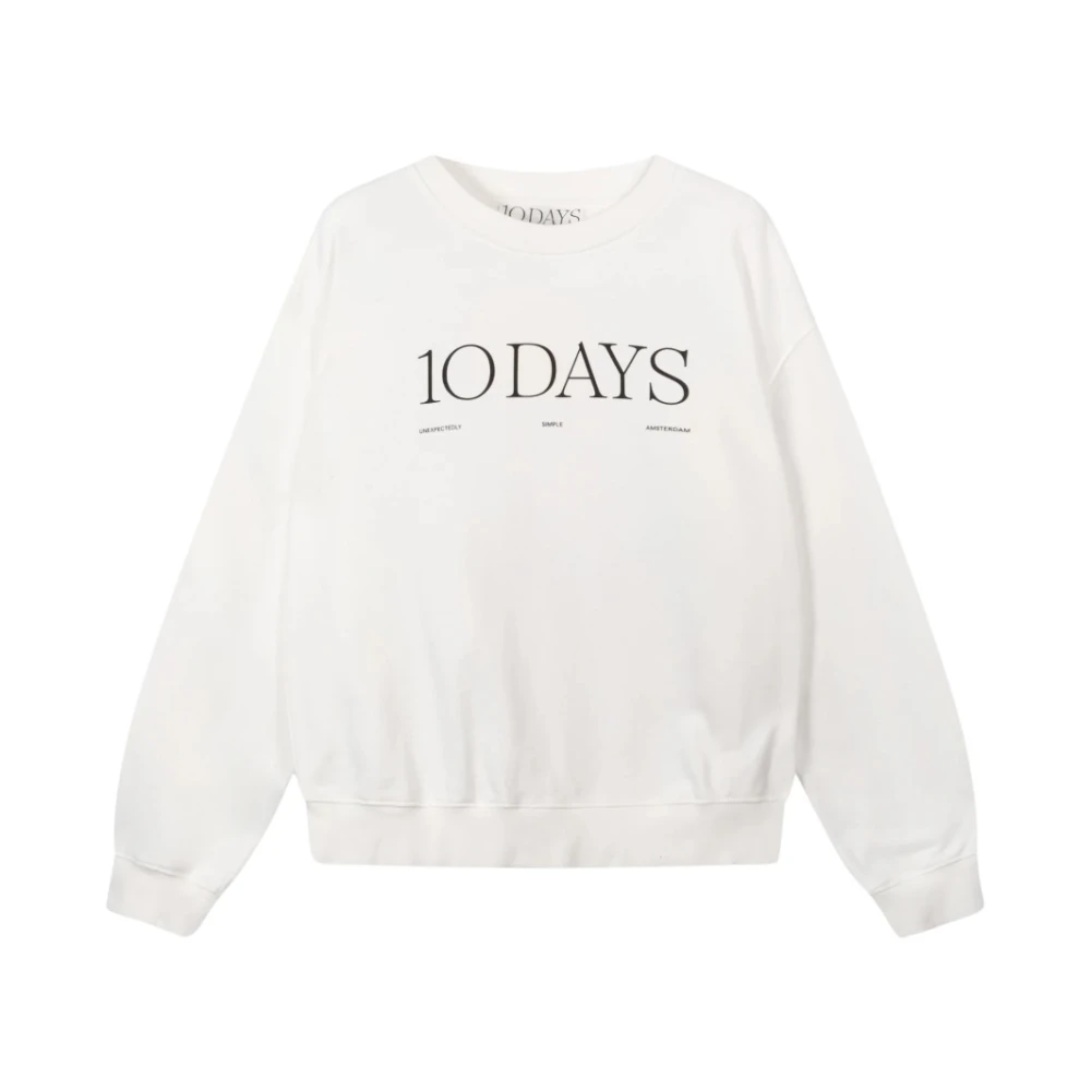 10Days 10 Days Logo Sweater Ecru 1002 Beige Dames