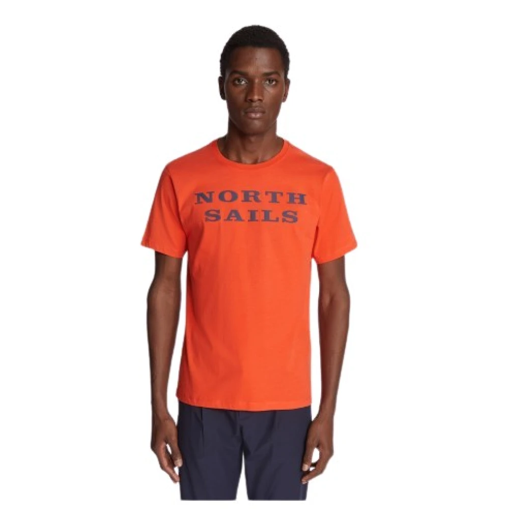 North Sails Organisch T-shirt met ronde hals en korte mouwen Orange Heren