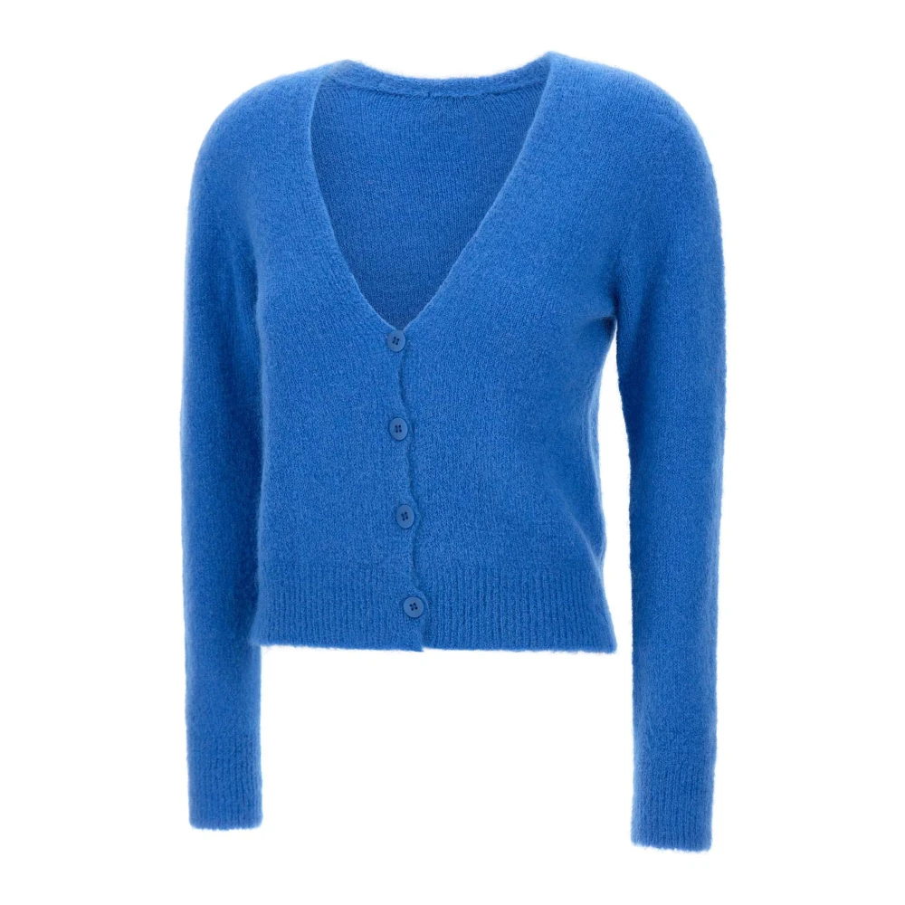 Kaos Blauwe Wollen Blend Cardigan Sweater Blue Dames